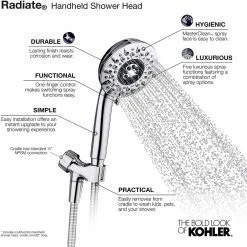 BargainJunkie New Kohler Radiate Multifunction Handshower, Polished Chrome