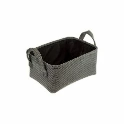 BargainJunkie Home Ease 4 Piece Deluxe Fabric Storage Basket Set, Black