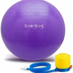 BargainJunkie New HemingWeigh Anti-Burst Fitness And Stability 55 Cm Ball, Purple