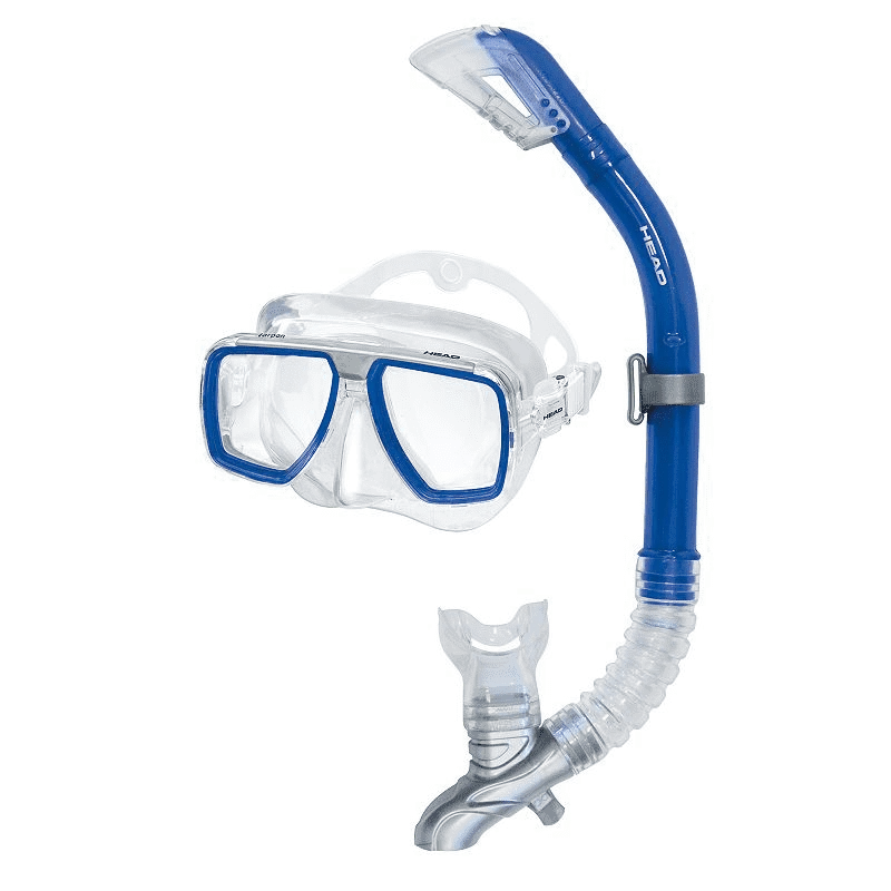 BargainJunkie HEAD Tarpon Mask And Barracuda Dry Snorkel Combo, Blue
