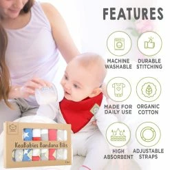 BargainJunkie KeaBabies 8 Pack Of Organic Cotton Bandana Bibs, US Of A