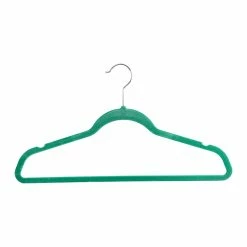 BargainJunkie 10 Pack Intellibrands No Slip Velvet Hangers, Lake Green