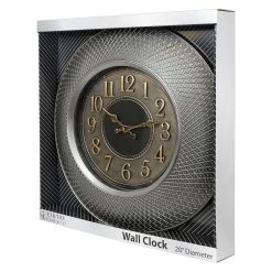BargainJunkie Empire 20 Inch Decorative Wall Clock, Brushed Nickel