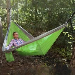 BargainJunkie Lifestyle Gadgets UST SlothCloth Portable Double Hammock 2.0, Lime-Gray