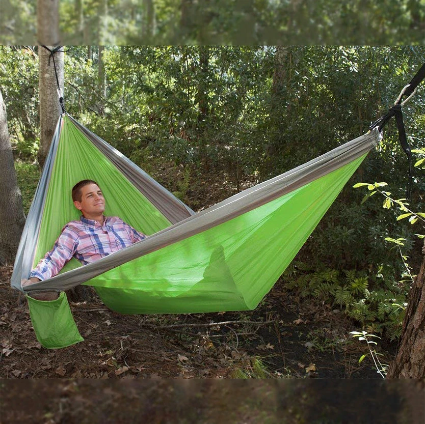 BargainJunkie Lifestyle Gadgets UST SlothCloth Portable Double Hammock 2.0, Lime-Gray