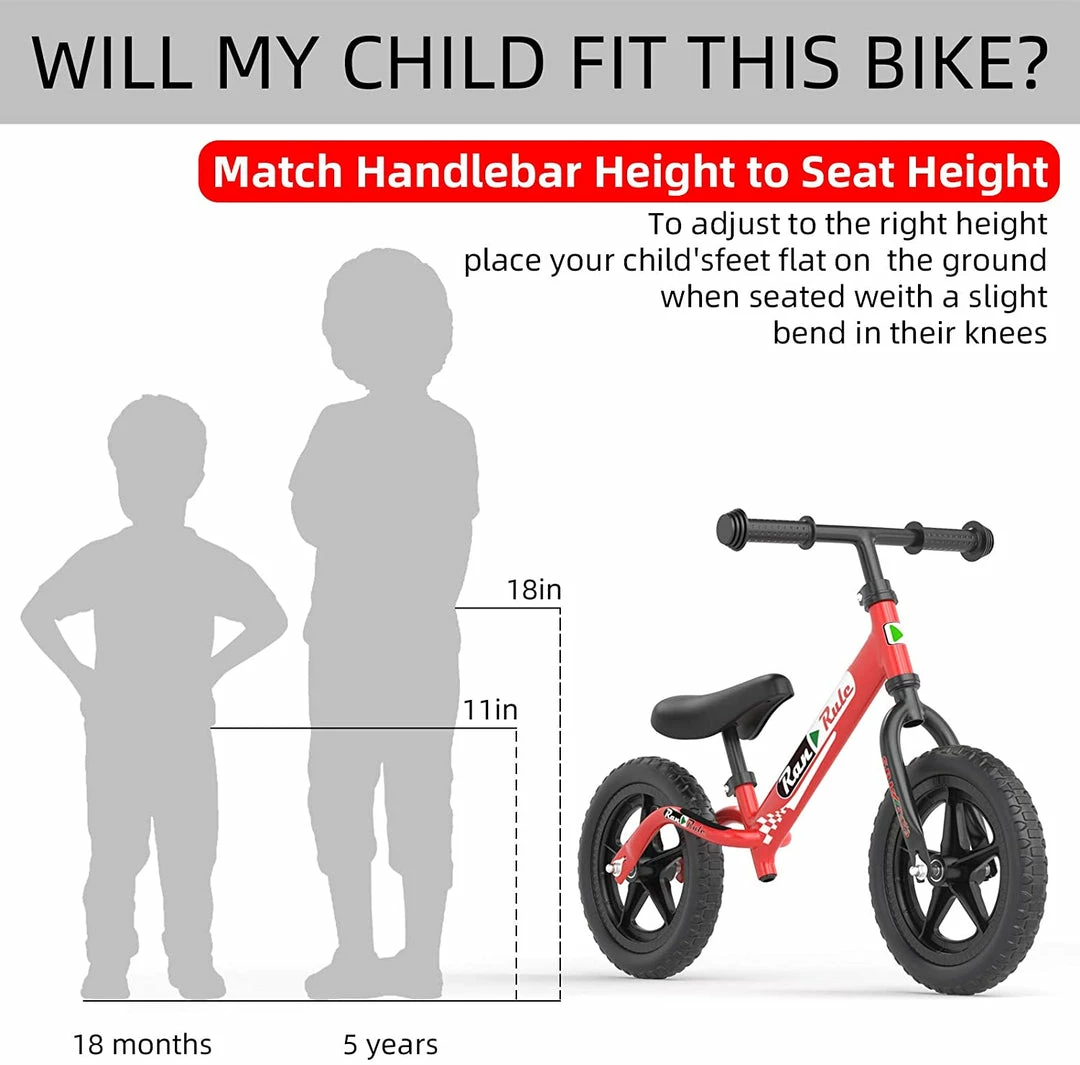 BargainJunkie New Ran Rule Kid's Balance Bike, Red