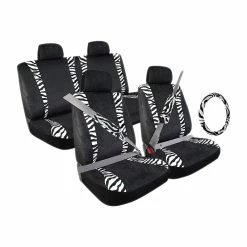 BargainJunkie Pilot Automotive 13-Piece Interior Car Cover Kit, Zebra