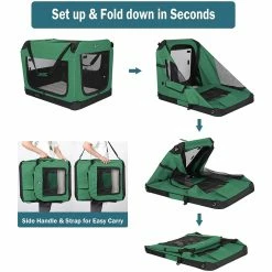 BargainJunkie Veehoo Green Folding Soft Dog Crate, XXXL