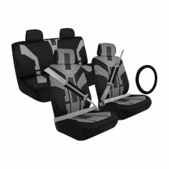 BargainJunkie New Pilot Automotive 13-Piece Interior Car Cover Kit, Black/Grey