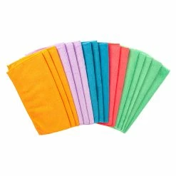 BargainJunkie Home & Garden Home Ease 16 Pack All-Purpose Microfiber Cleaning Cloths, Assorted Colors
