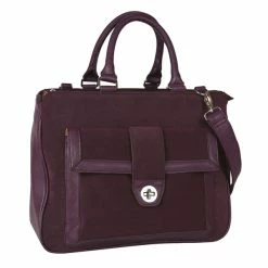 BargainJunkie Buxton Women's Newbury Laptop Tote Bag, Eggplant