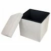 BargainJunkie Home And Loft Collection Folding 15” Storage Ottoman, Grey Beige