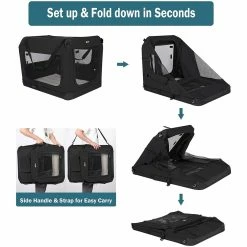 BargainJunkie Veehoo Black Folding Soft Dog Crate, XXL New