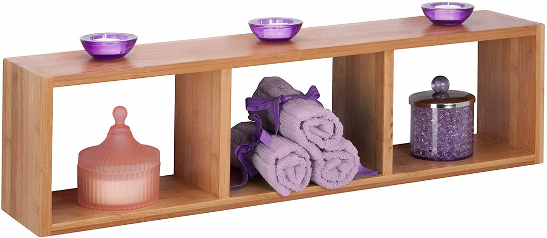 BargainJunkie Honey Can Do Natural Colored Bamboo Triple Cube Shelf