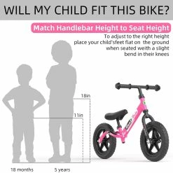 BargainJunkie New Ran Rule Kid's Balance Bike, Pink