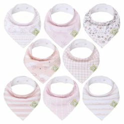 BargainJunkie New KeaBabies 8 Pack Of Organic Cotton Bandana Bibs, Sweet Charm