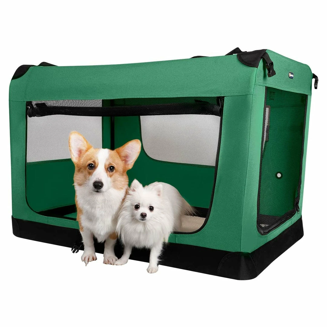 BargainJunkie Veehoo Green Folding Soft Dog Crate, XXXL