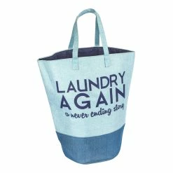BargainJunkie Home & Garden Home Ease Large Collapsible Two Tone Laundry Bag, Blue