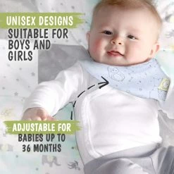 BargainJunkie New KeaBabies 8 Pack Of Organic Cotton Bandana Bibs, Constellation