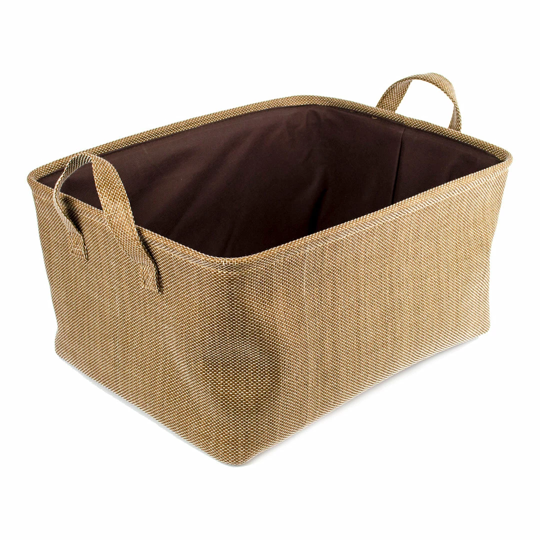 BargainJunkie Home Ease 4 Piece Deluxe Fabric Storage Basket Set, Brown Home & Garden