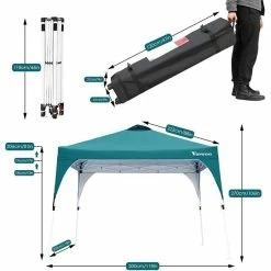 BargainJunkie Viewee Canopy Tent With Side Wall And Fixed Sand Bags New