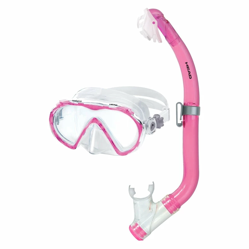 BargainJunkie Head Pirate Jr Dry Mask And Snorkel Combo, Pink New