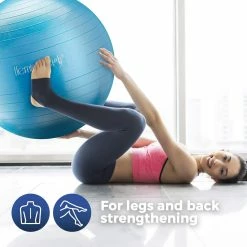 BargainJunkie New HemingWeigh Anti-Burst Fitness And Stability 65 Cm Ball, Blue