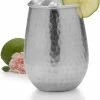BargainJunkie New Mikasa Silver-Plated Hammered Stemless Goblet, 18-Ounce