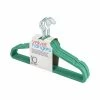 BargainJunkie 10 Pack Intellibrands No Slip Velvet Hangers, Lake Green