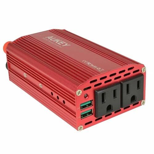 BargainJunkie Aukey PA-V17 300W DC To AC Car Power Inverter, Dual USB Ports & AC Outlets New