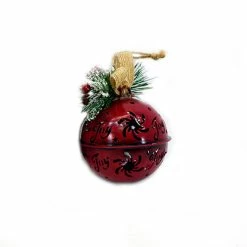 BargainJunkie 3" Metal Bell Christmas Ornament, Red New