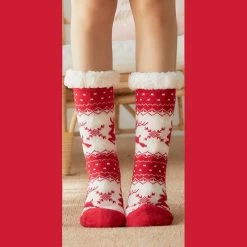 BargainJunkie Women's Knitted Winter Socks With Grips, One Size Fits All