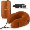 BargainJunkie Pack A Nap Memory Foam Neck Pillow Travel Kit, Orange