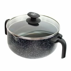 BargainJunkie New Kitchen HQ 5Qt Dutch Oven With Lid, Black
