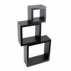 BargainJunkie Wall Solutions 3pc Cube Shelf, BLK