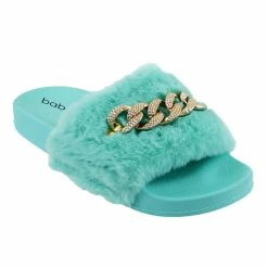 BargainJunkie New Babe Women's Fur Slides With Chain