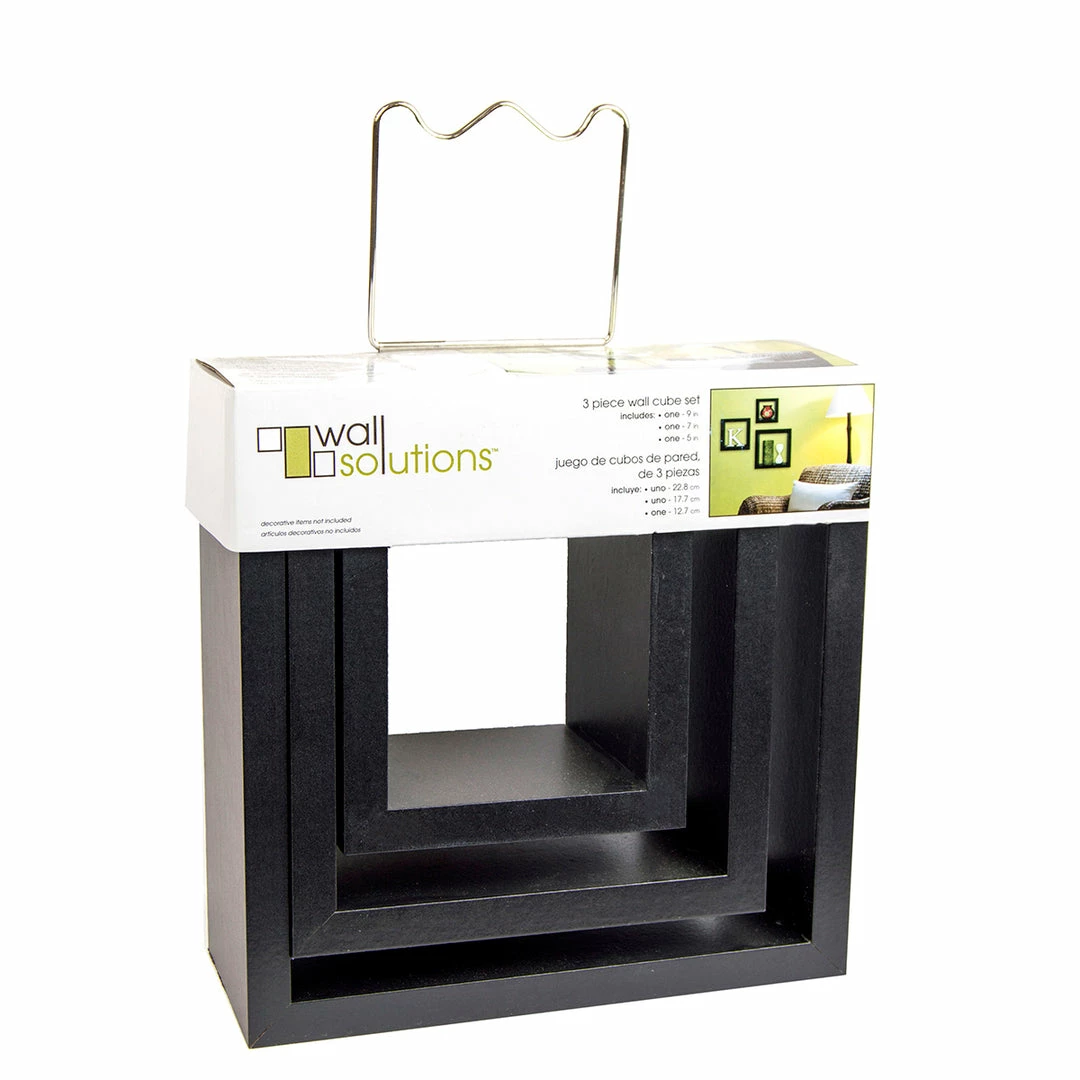 BargainJunkie Wall Solutions 3pc Cube Shelf, BLK