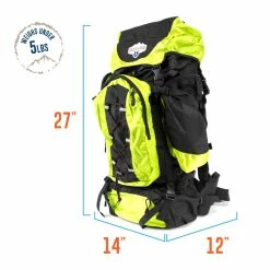 BargainJunkie New Grizzly Peak 70L Internal Frame Hiking Backpack, Lime Green