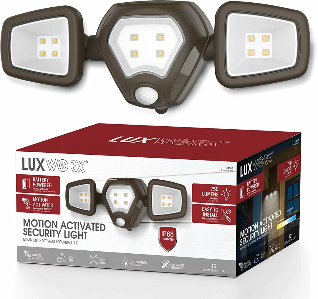 BargainJunkie New Luxworx Battery Powered Motion Activated Security Light