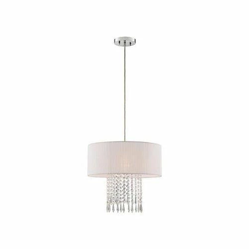 BargainJunkie New Catalina Creswell Pleated Fabric Pendant Light With Crystal Beads