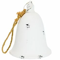 BargainJunkie 8" Metal Christmas Bell, White