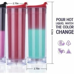 BargainJunkie 4-Pack Color Changing Tumbler Bottles