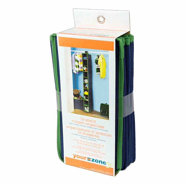 BargainJunkie Neat Freak Your Zone Jr. Boys 10-Shelf Closet Organizer, Navy Blue New