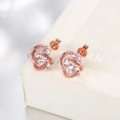 BargainJunkie Swarovski Crystal Knot Stud Earrings Set