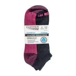 BargainJunkie Copper Fit Women's Cooling Ankle Socks, 2 Pairs New