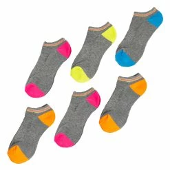 BargainJunkie Magid 6PK No Show Socks, Grey New