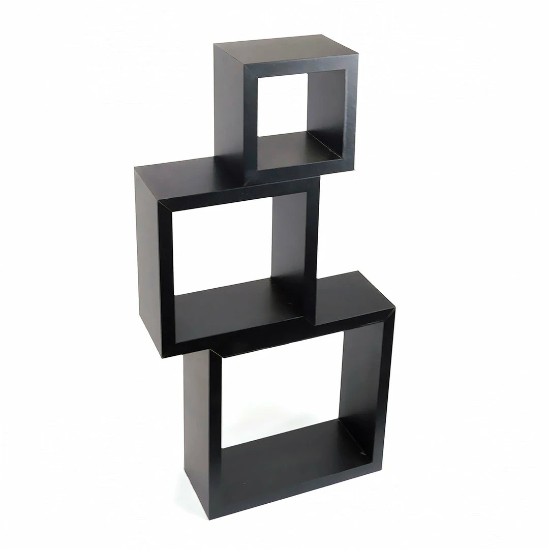 BargainJunkie Wall Solutions 3pc Cube Shelf, BLK