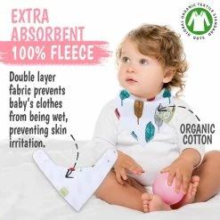 BargainJunkie KeaBabies 8 Pack Of Organic Cotton Bandana Bibs, Bold Bravery New