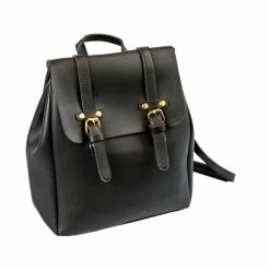 BargainJunkie New Women’s Faux Leather Convertible Back Pack, Black