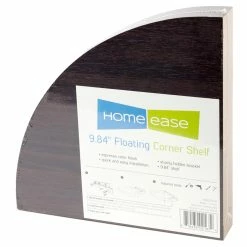 BargainJunkie Home Ease 9.84 Inch Floating Corner Shelf, Espresso